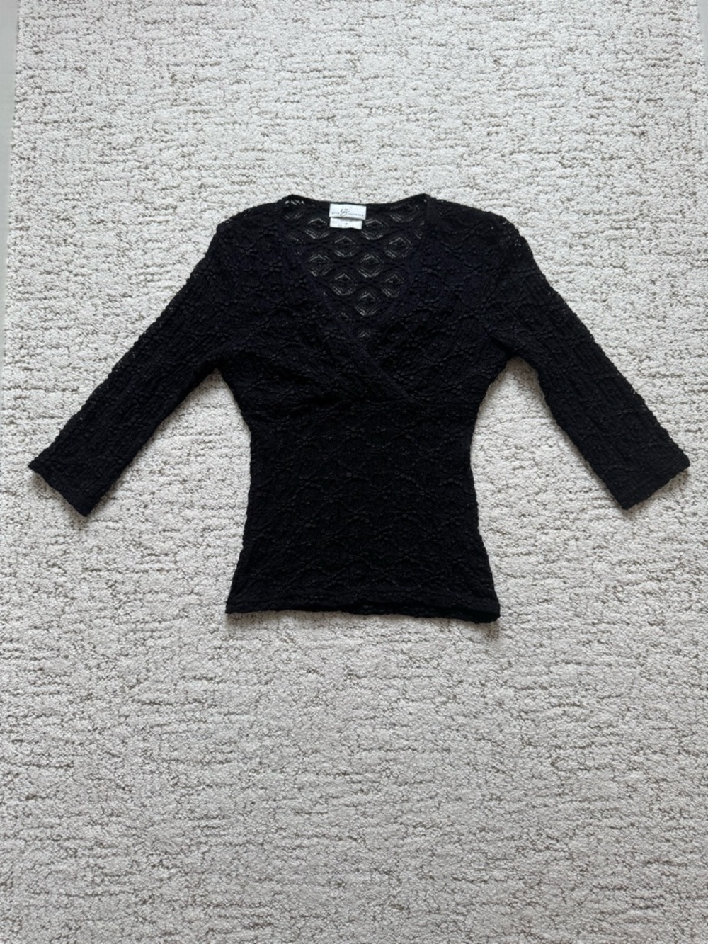 Black Sheer Lace Fitted Top